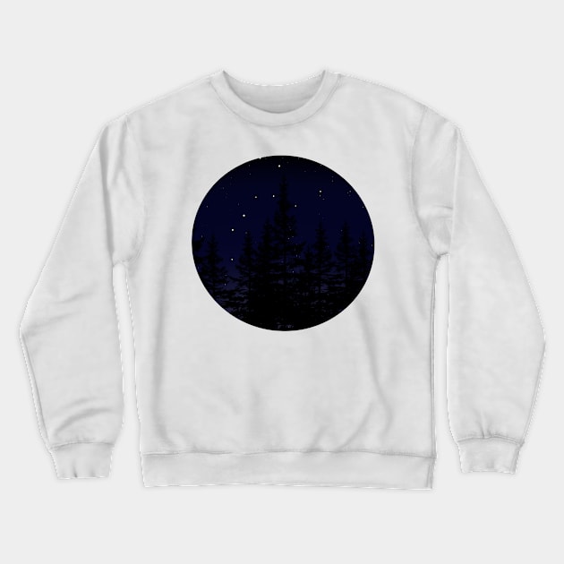 Night Sky Treeline Crewneck Sweatshirt by AlishaMSchil